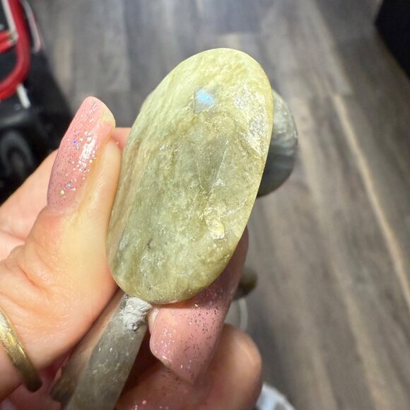 Chunky Labradorite Statement Necklace Polished Iridescent Stone Jewelry Boho 925 - Picture 16 of 16